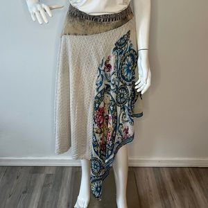ARATTA Silent Journey Mixed Media Knit Flowing Floral Skirt